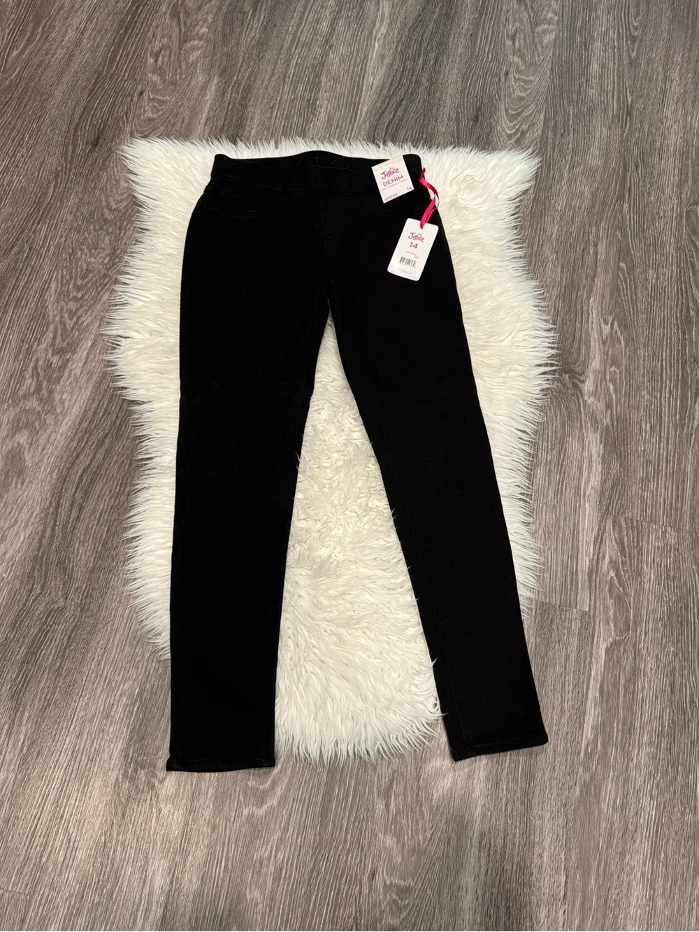 Justice Denim Leggings in black NWT girls' size 14.